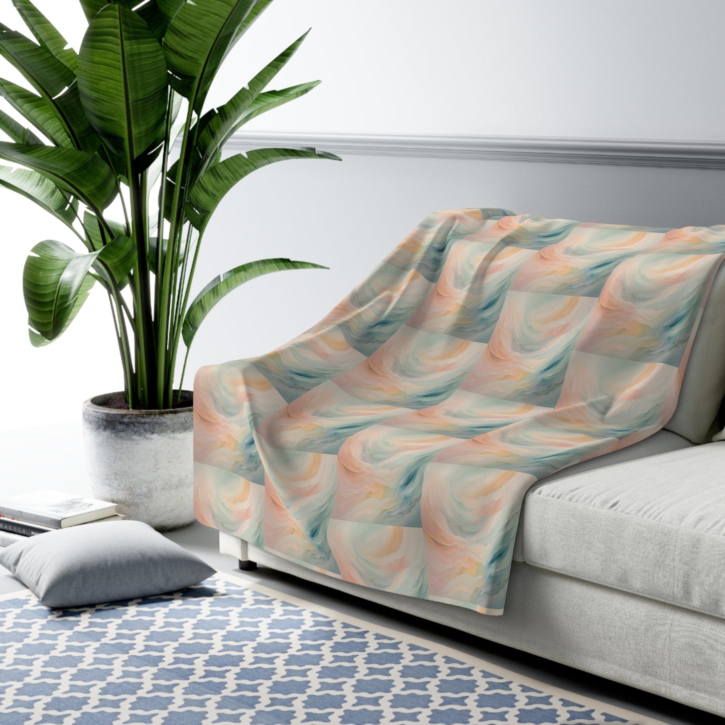 Ethereal Waves Sherpa Fleece Blanket
