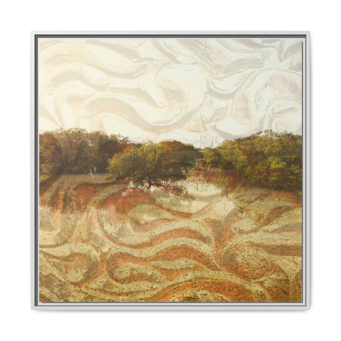 Serene Mangroves Framed Canvas Art
