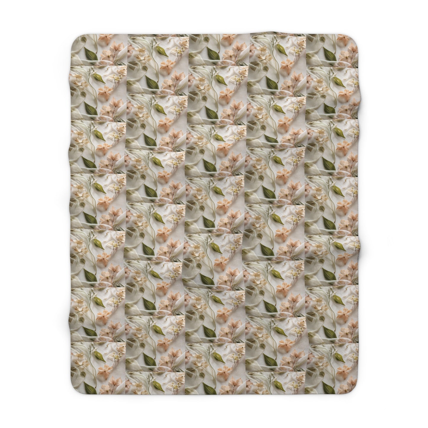 Botanical Elegance Sherpa Fleece Blanket