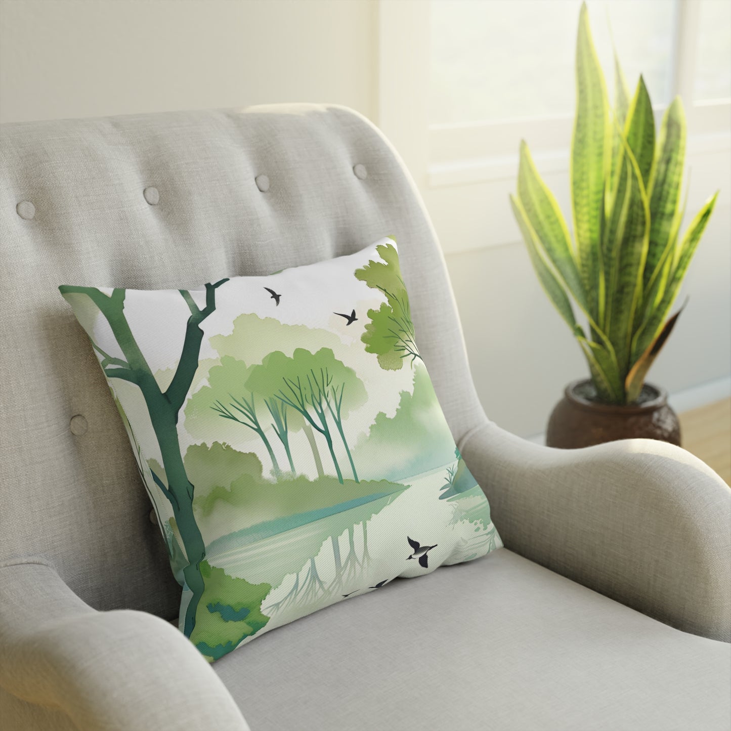 Tree Lake Eco-Friendly Pillow