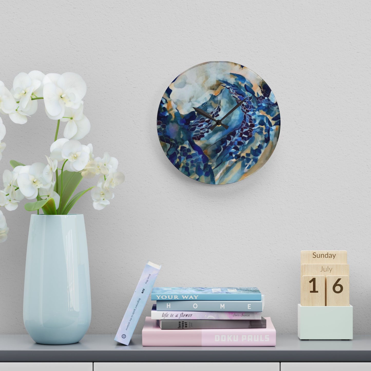 Liminal Light 1 by Helena Barbagelata Wall Clock