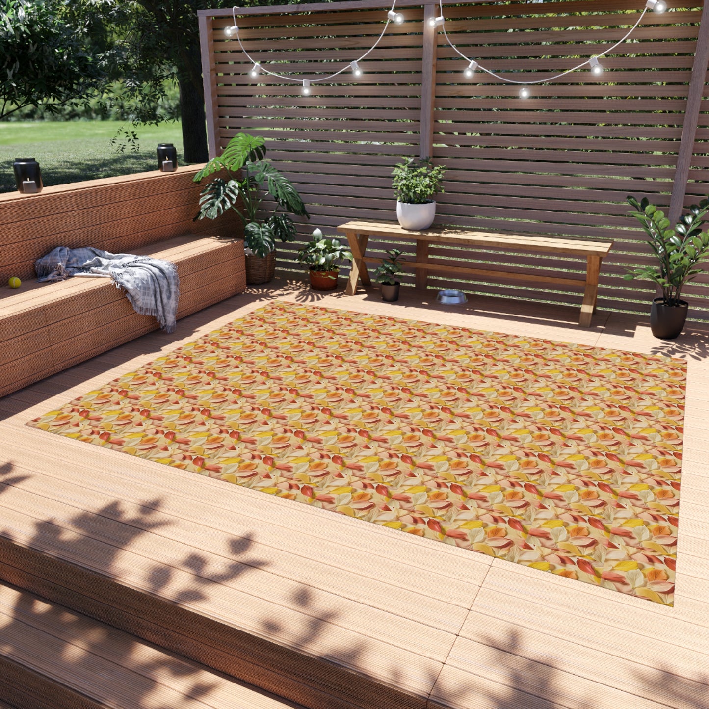 Textured Petals Outdoor Rug