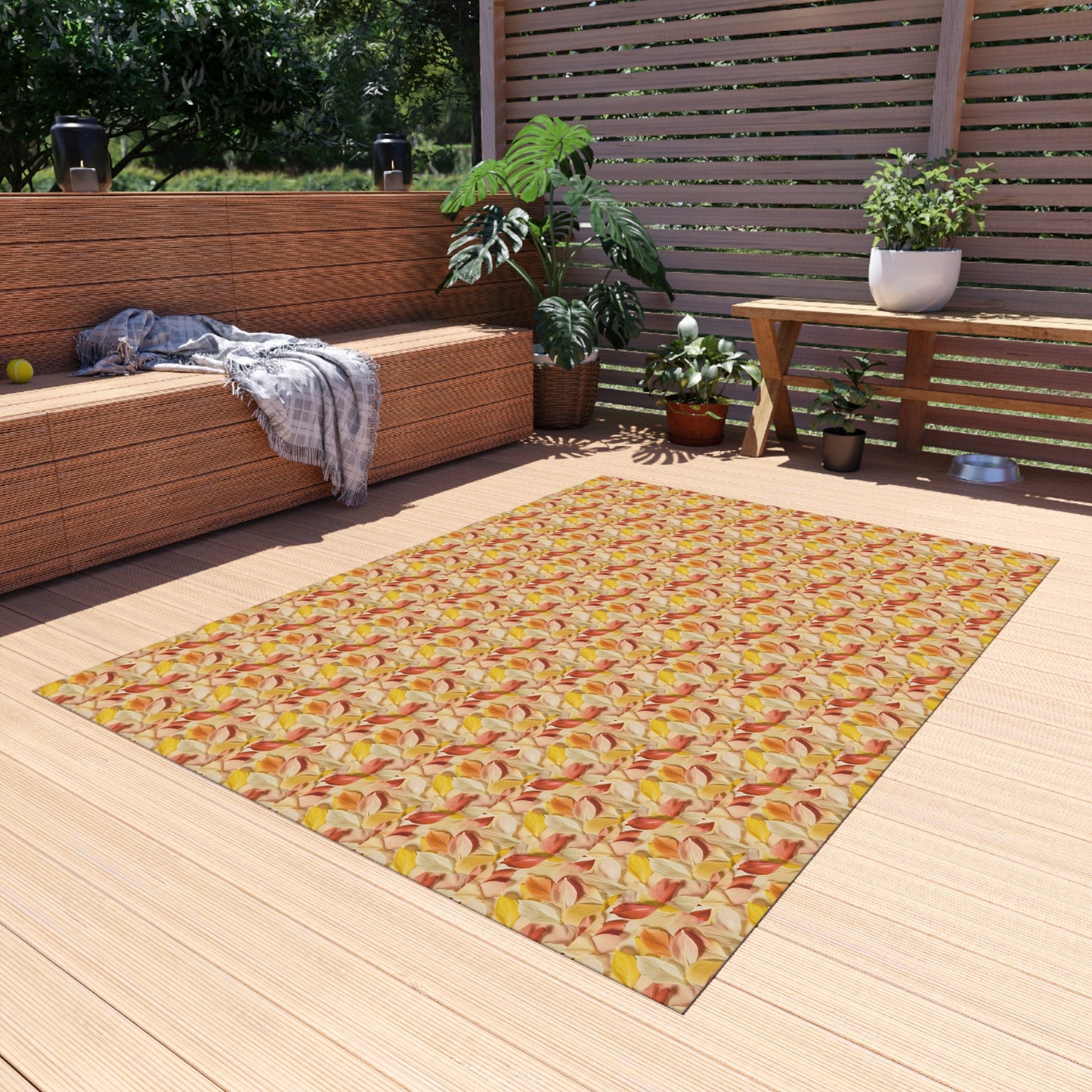 Textured Petals Outdoor Rug