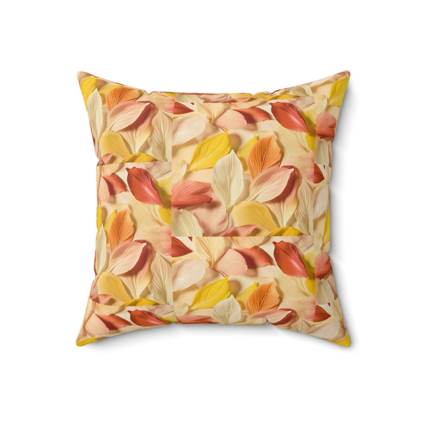 Textured Petals Faux Suede Square Pillow