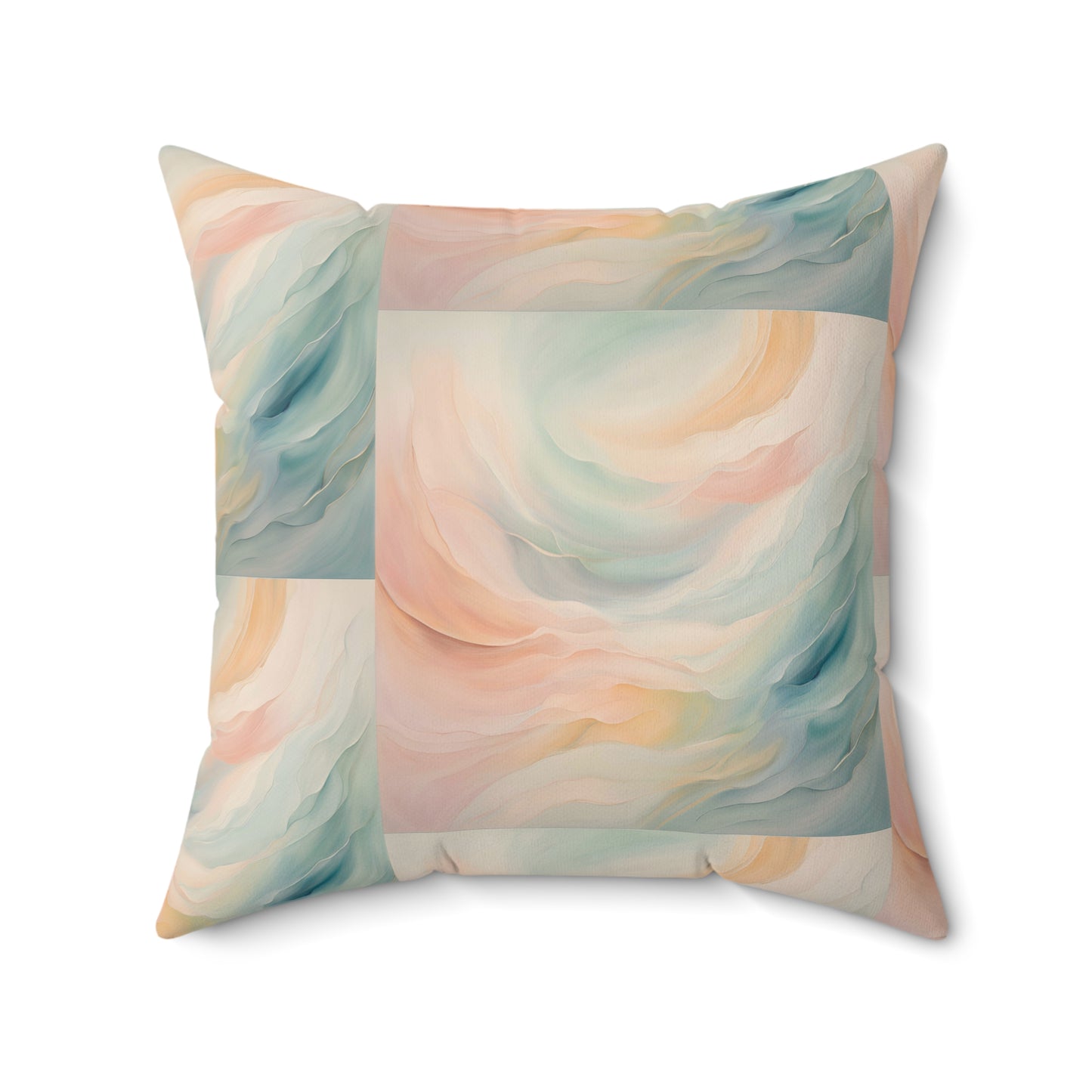 Ethereal Waves Faux Suede Square Pillow