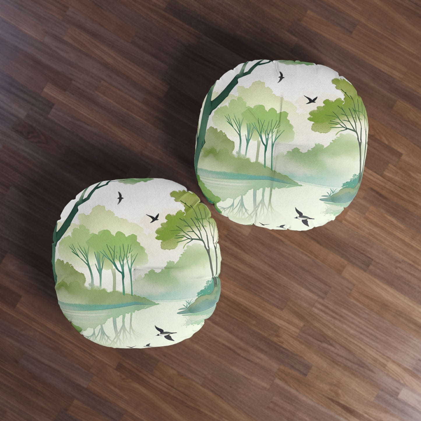 Tree Lake Tufted Floor Pillow