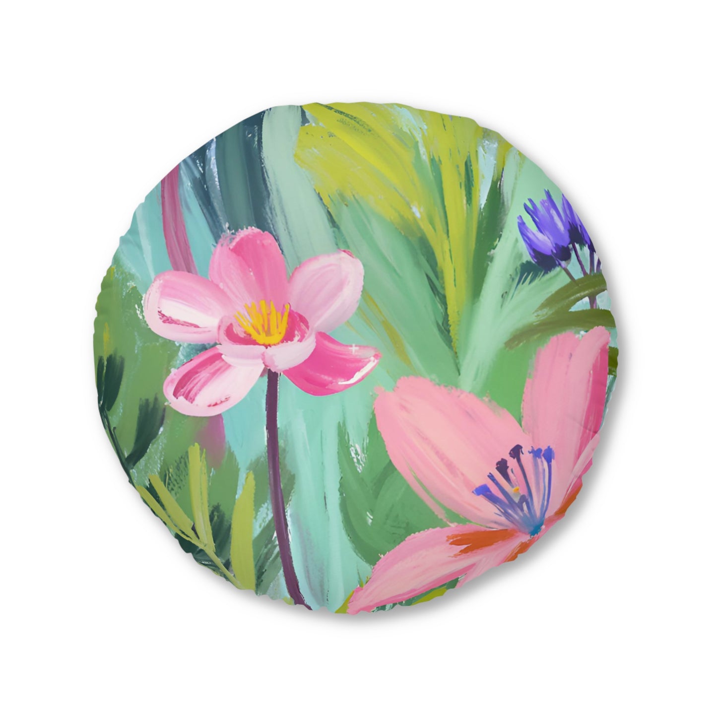 Flowers Tufted Floor Pillow