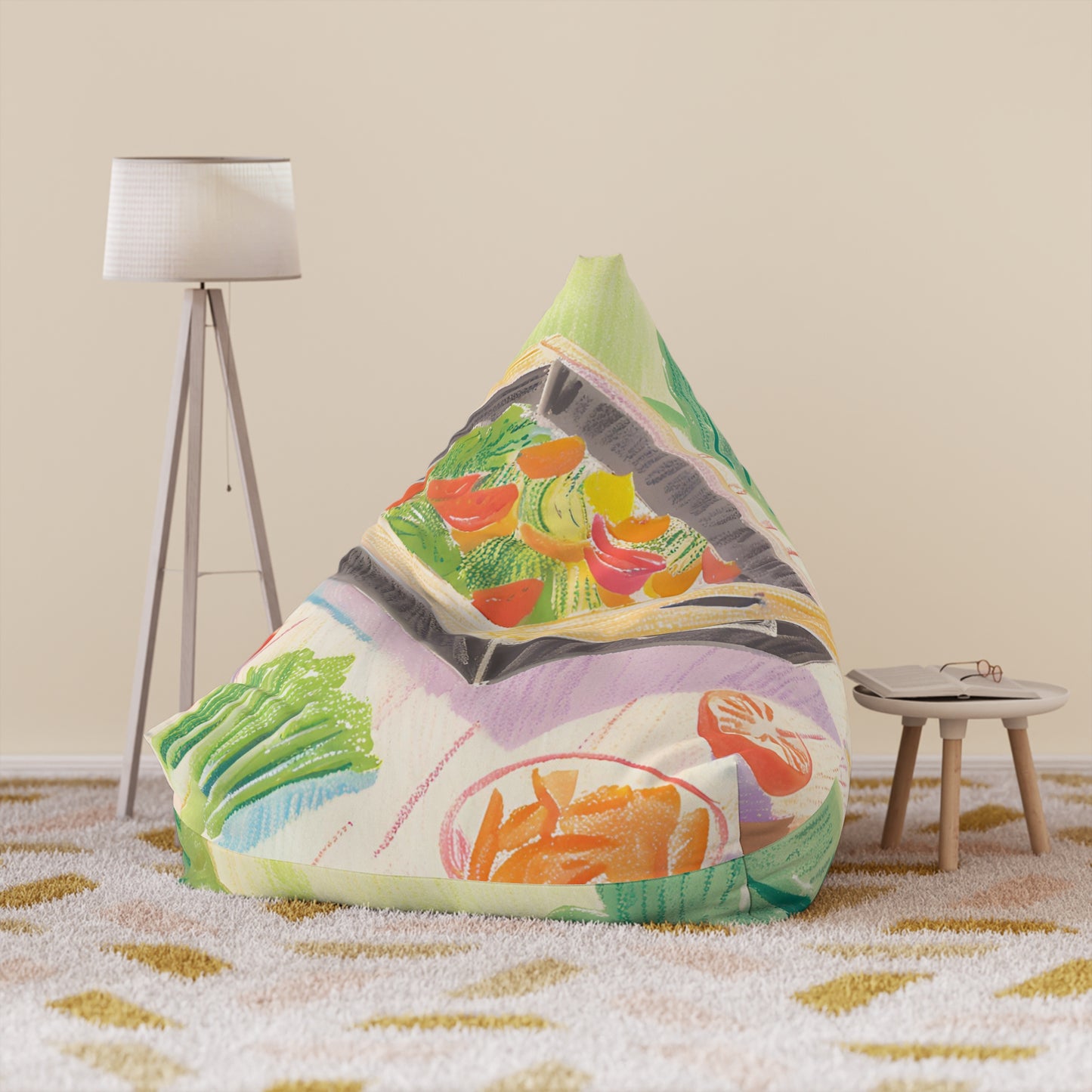 Food Bean Bag Chair Cover
