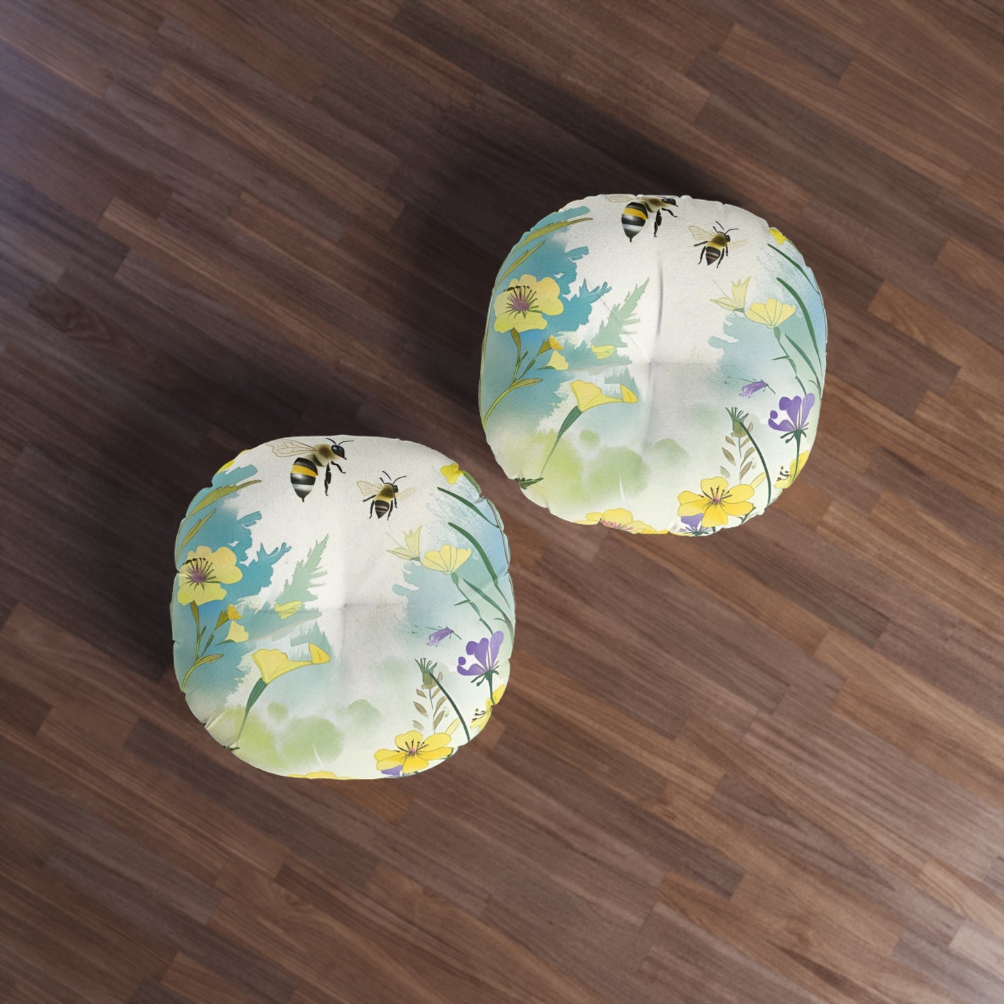 Bee Garden Tufted Floor Pillow