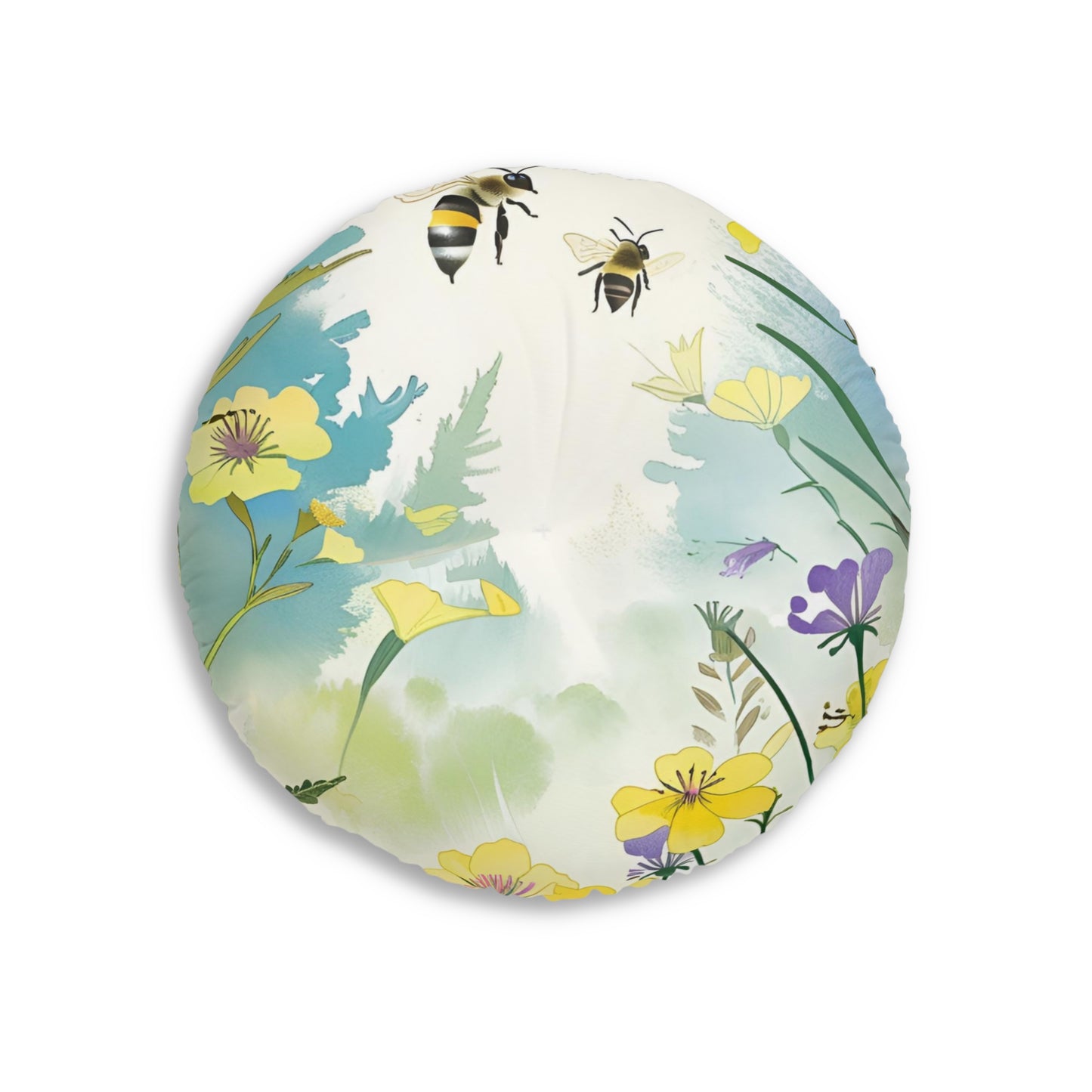 Bee Garden Tufted Floor Pillow
