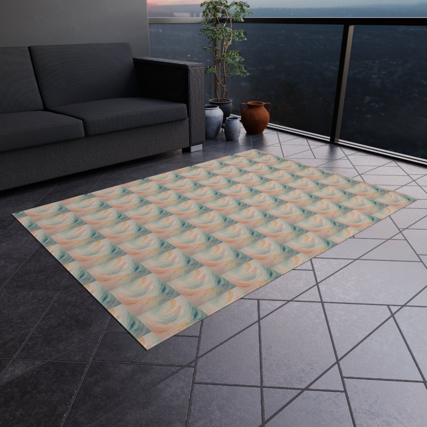 Ethereal Waves Outdoor Rug