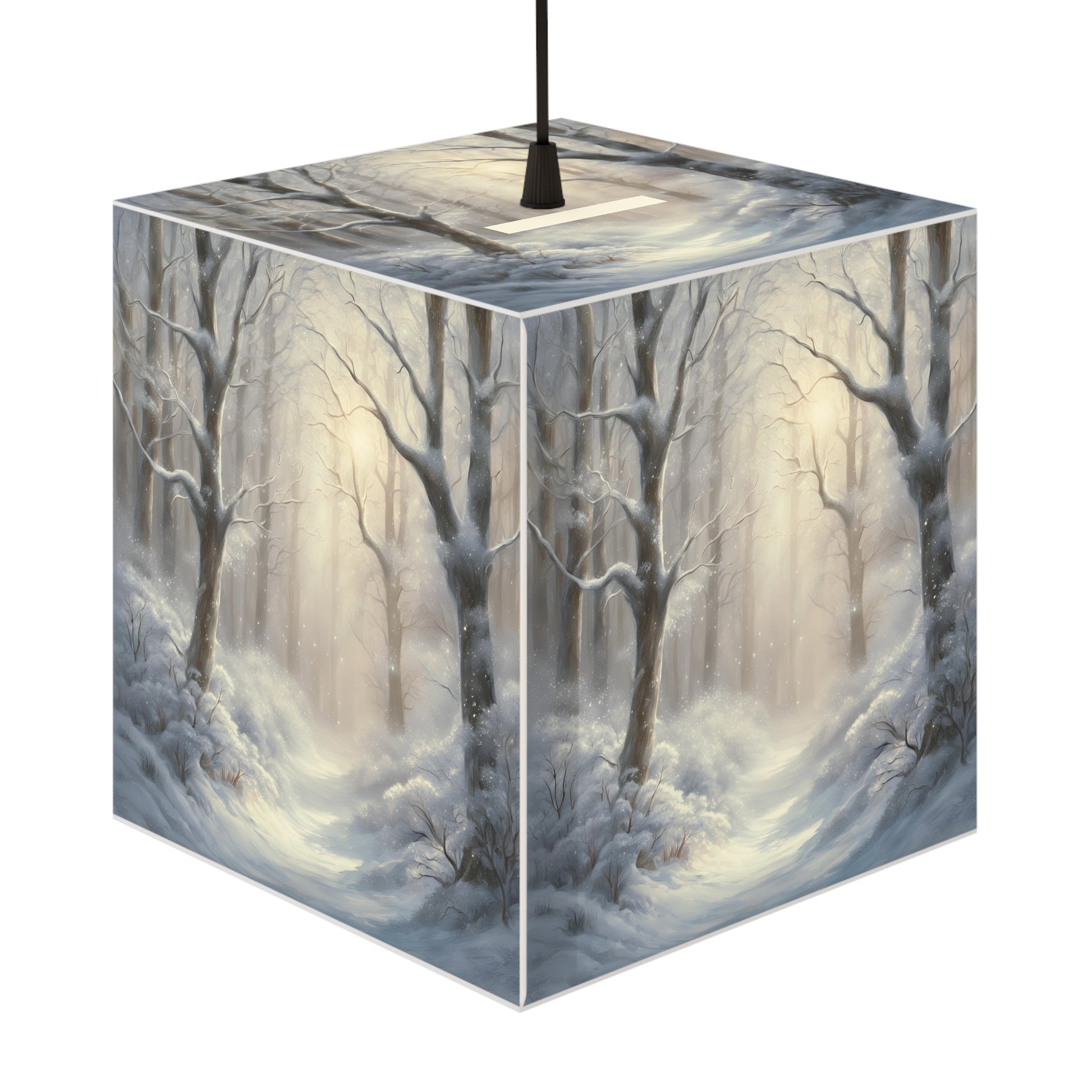 Winter Woodland Light Cube Lamp