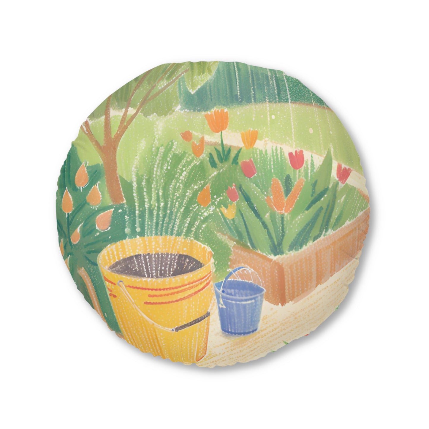 Rain Garden Tufted Floor Pillow
