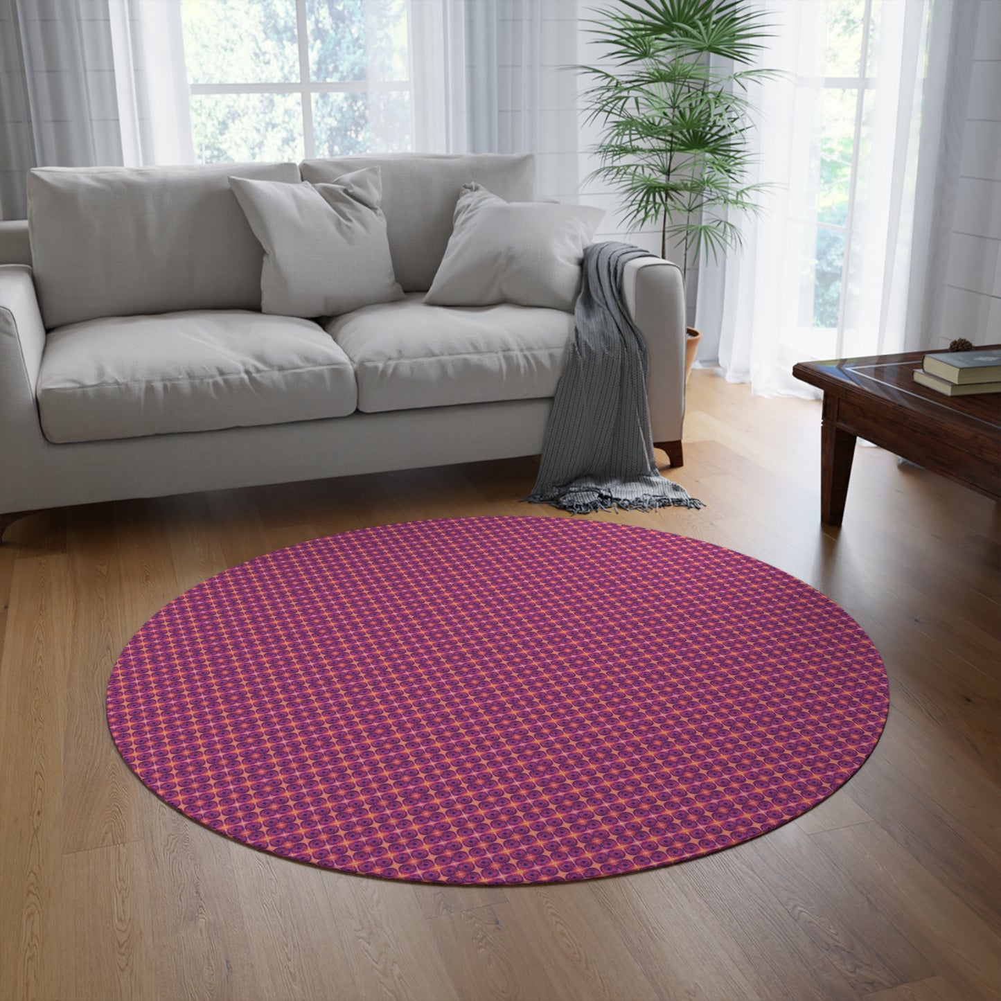 Net Circles by Uta Feinstein Round Rug