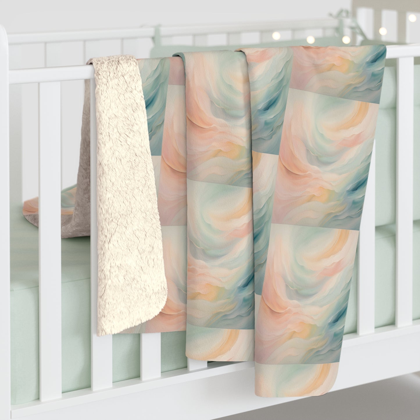 Ethereal Waves Sherpa Fleece Blanket