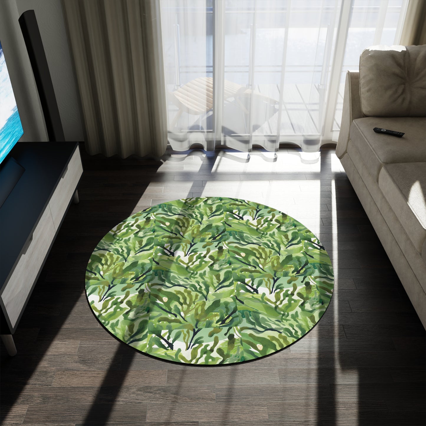 Pond Algae Round Rug