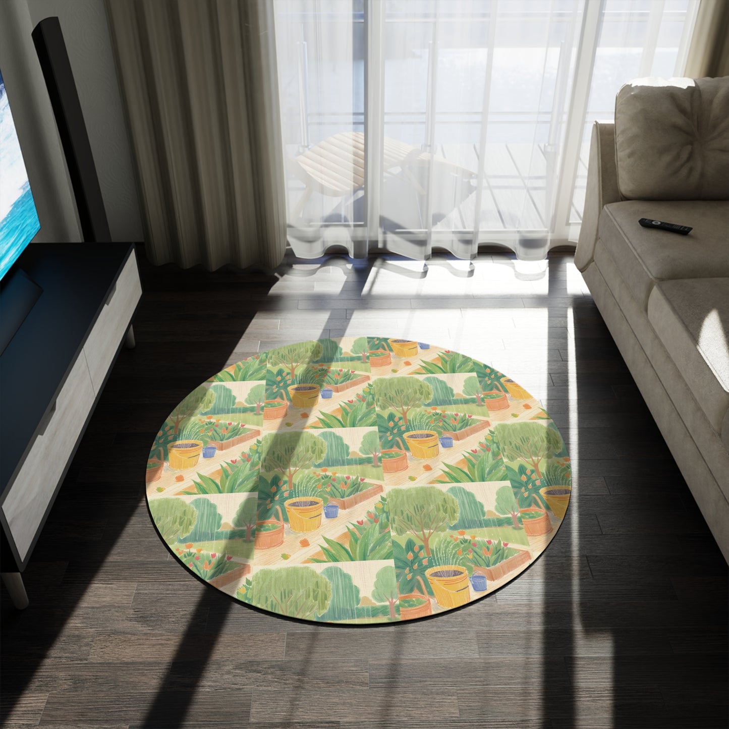 Rain Garden Round Rug