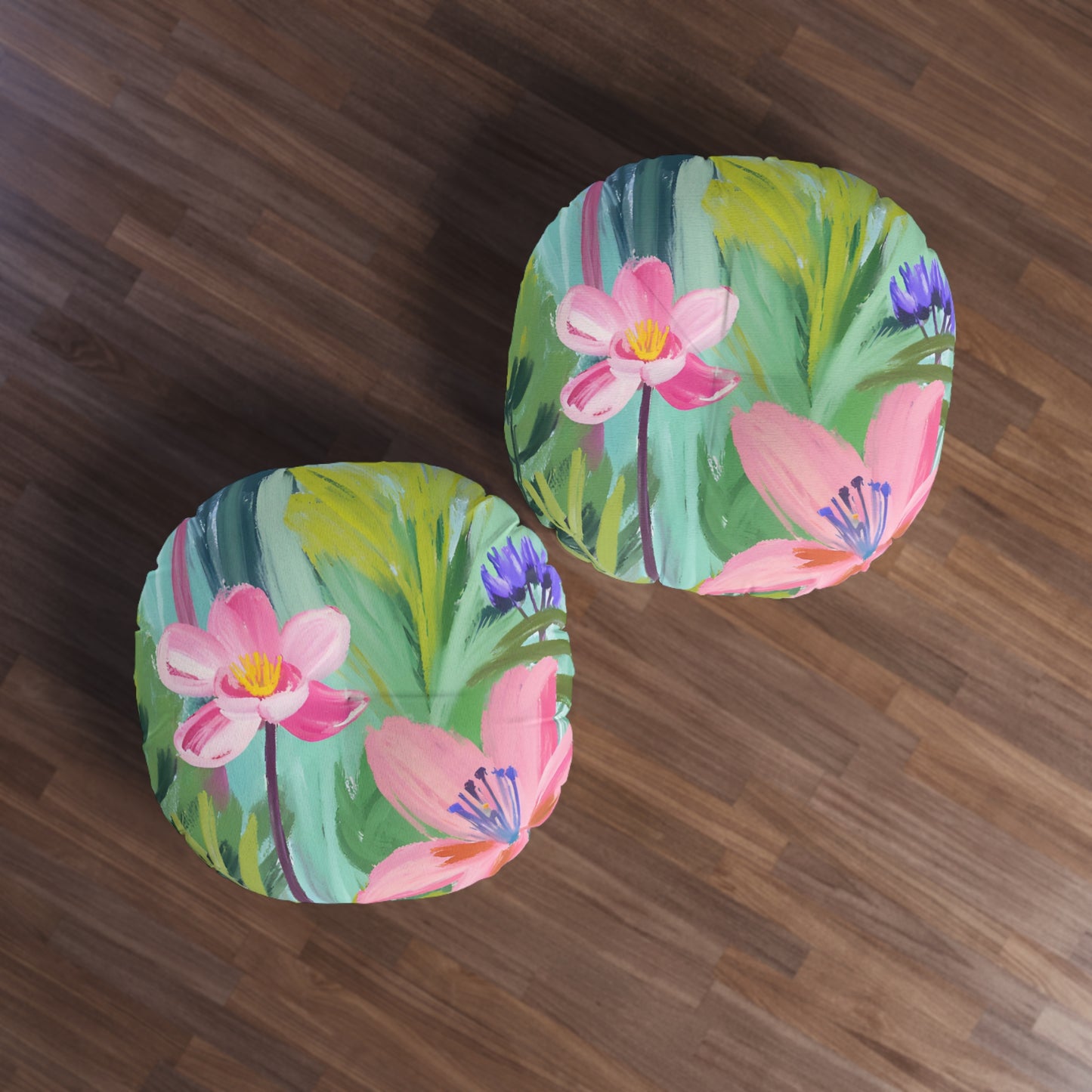 Flowers Tufted Floor Pillow
