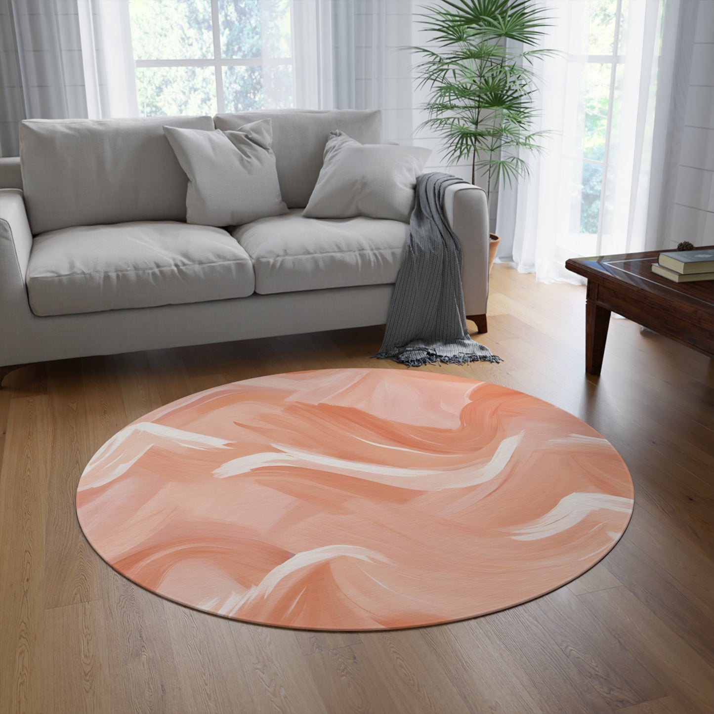 Dusk Brushstrokes Round Rug