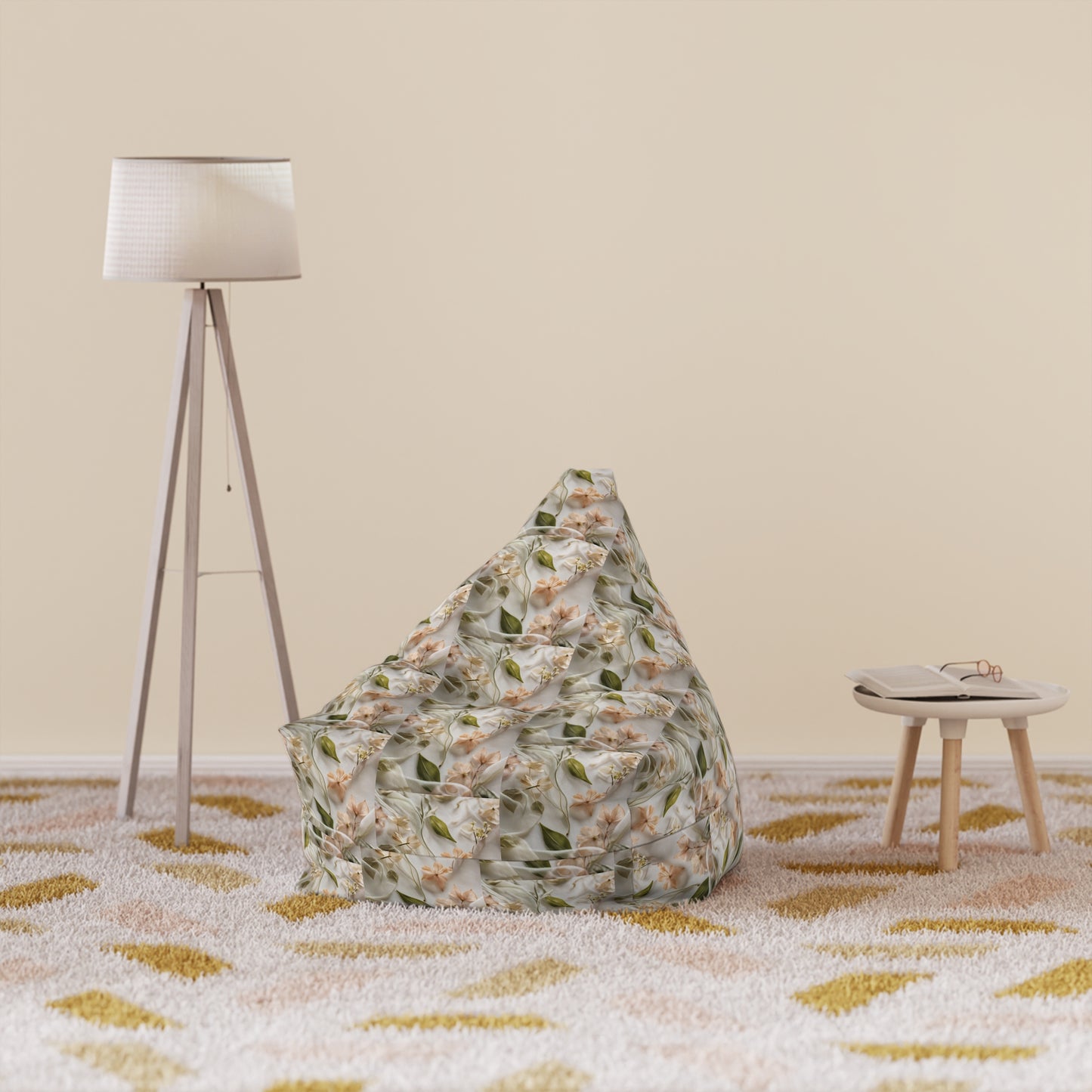 Botanical Elegance Bean Bag Chair Cover