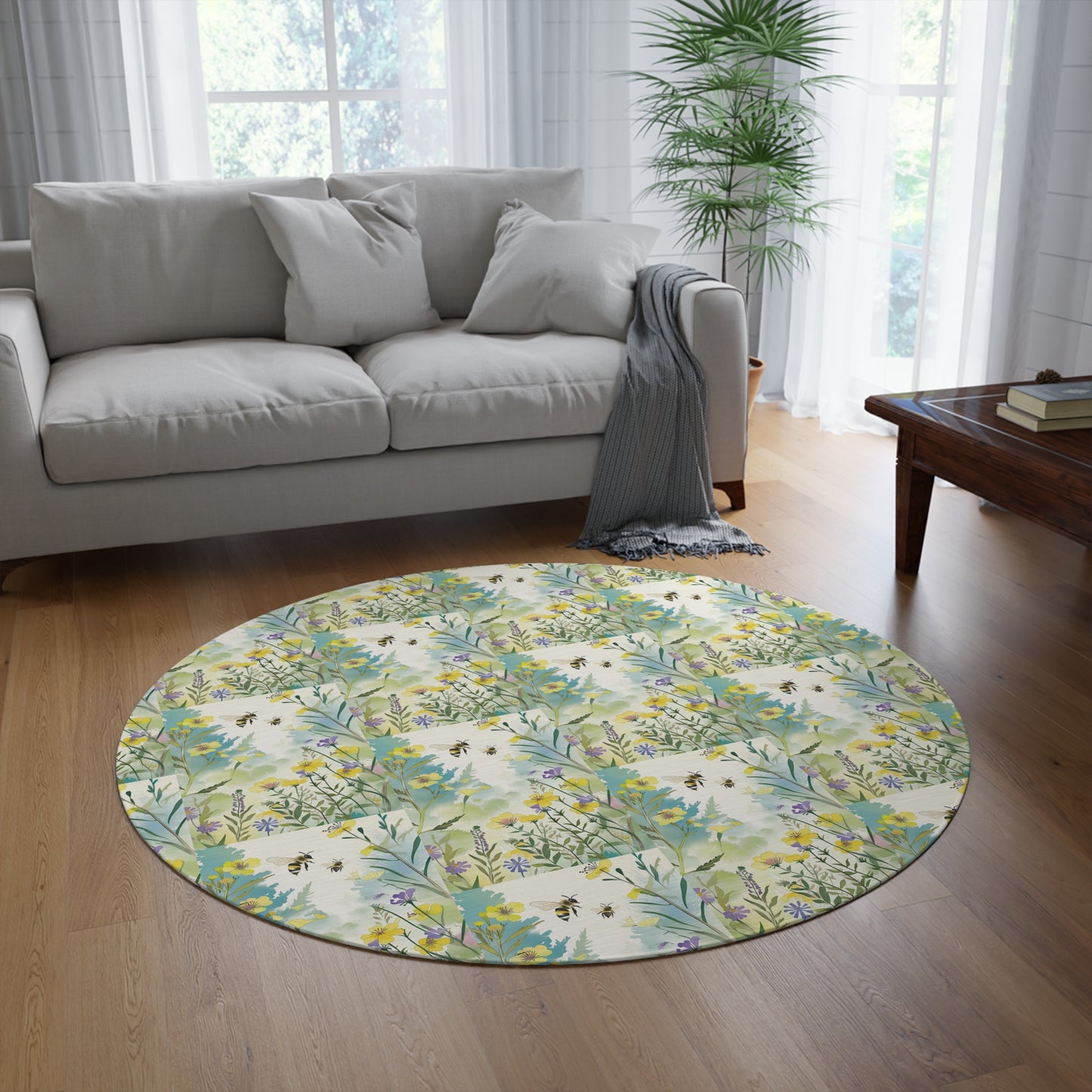 Bee Garden Round Rug