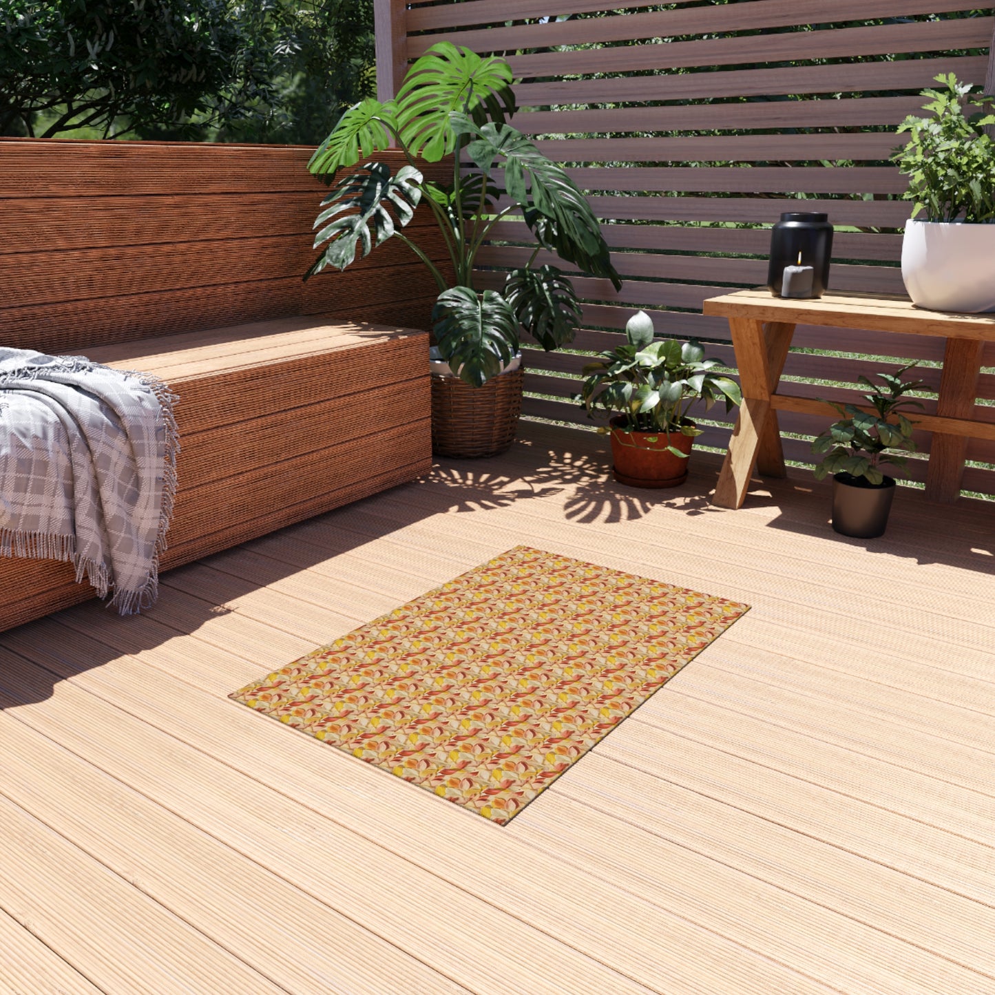 Textured Petals Outdoor Rug