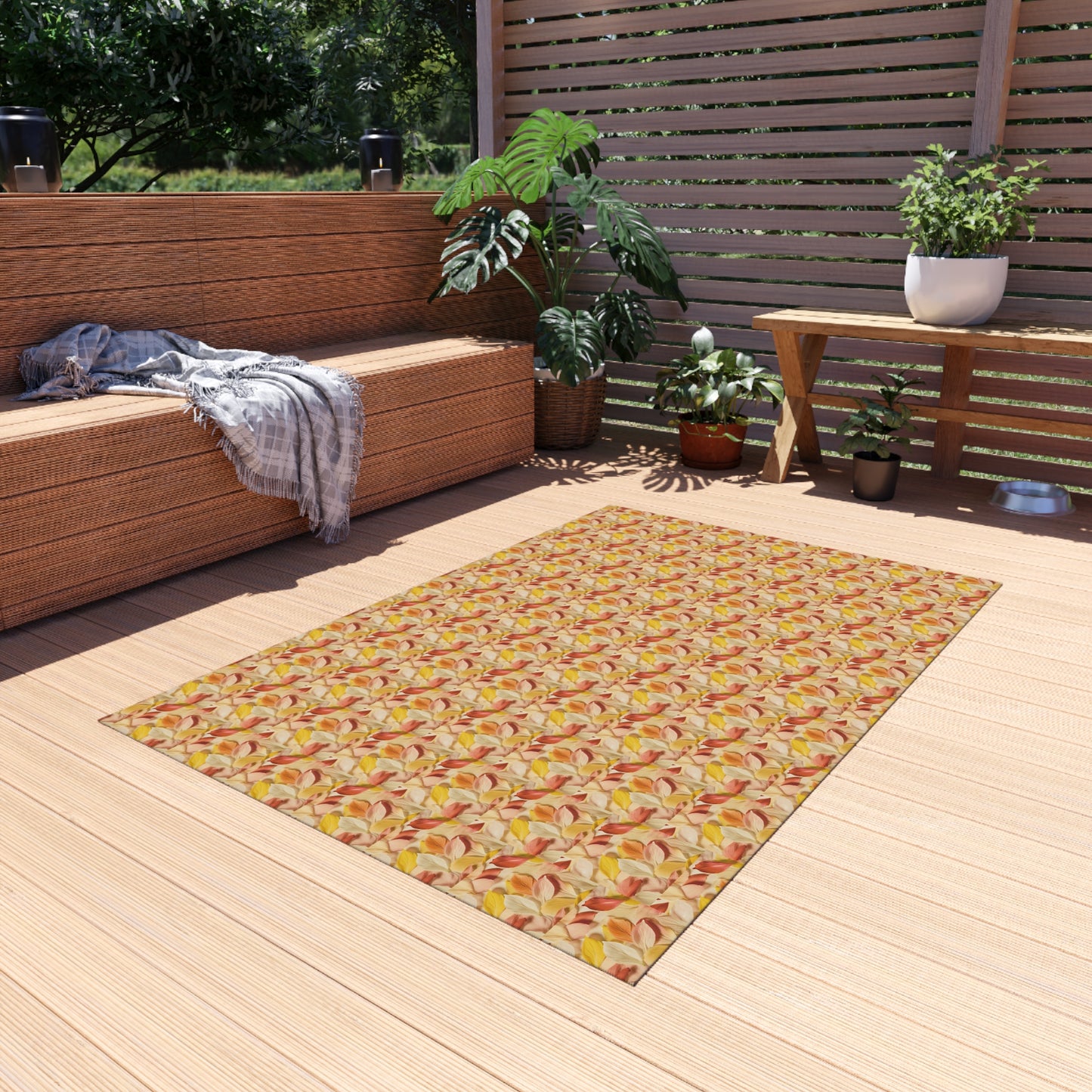 Textured Petals Outdoor Rug