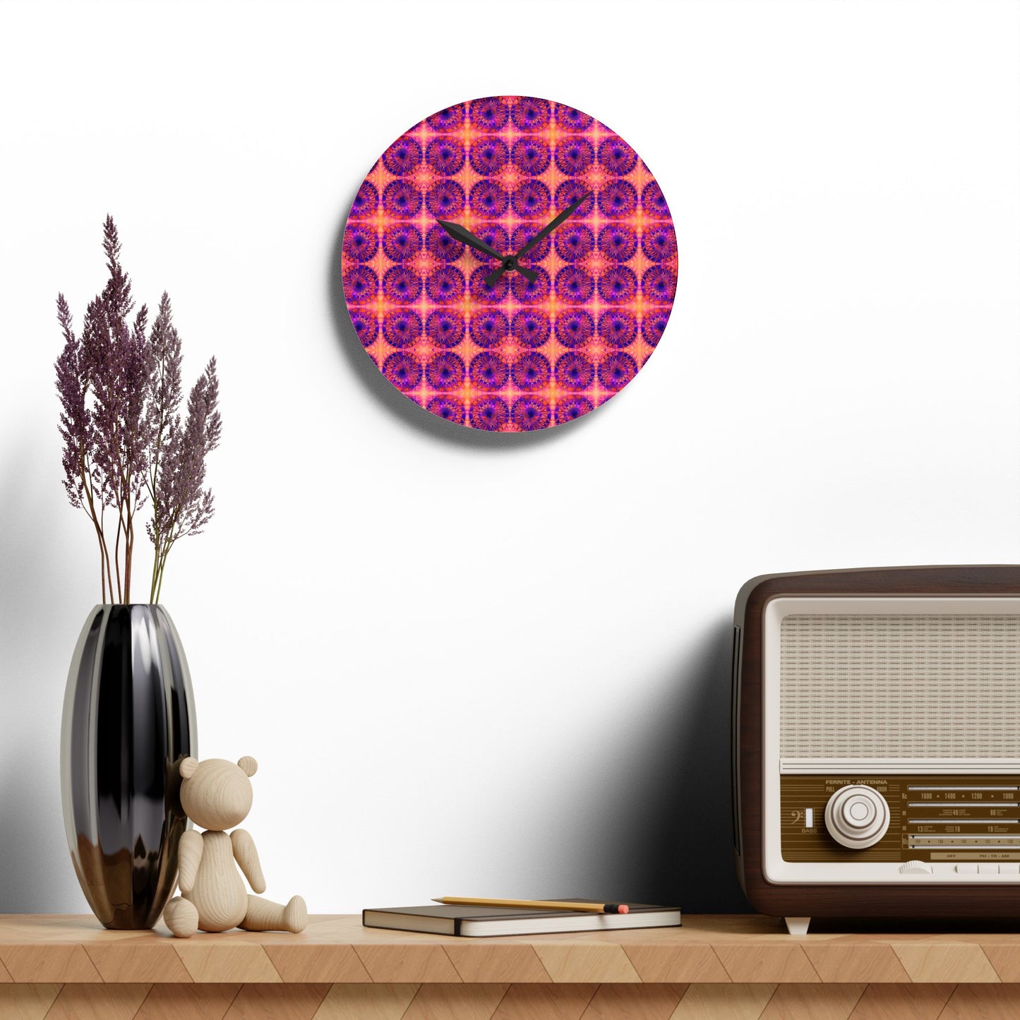 Net Circles by Uta Feinstein Wall Clock