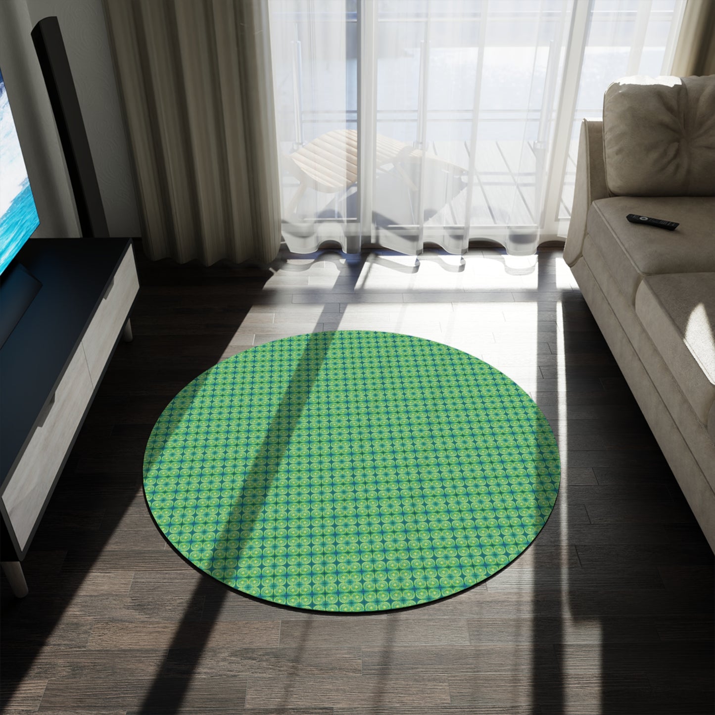 Safety Net Circles by Uta Feinstein Round Rug