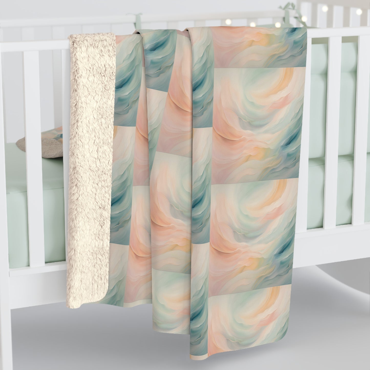 Ethereal Waves Sherpa Fleece Blanket