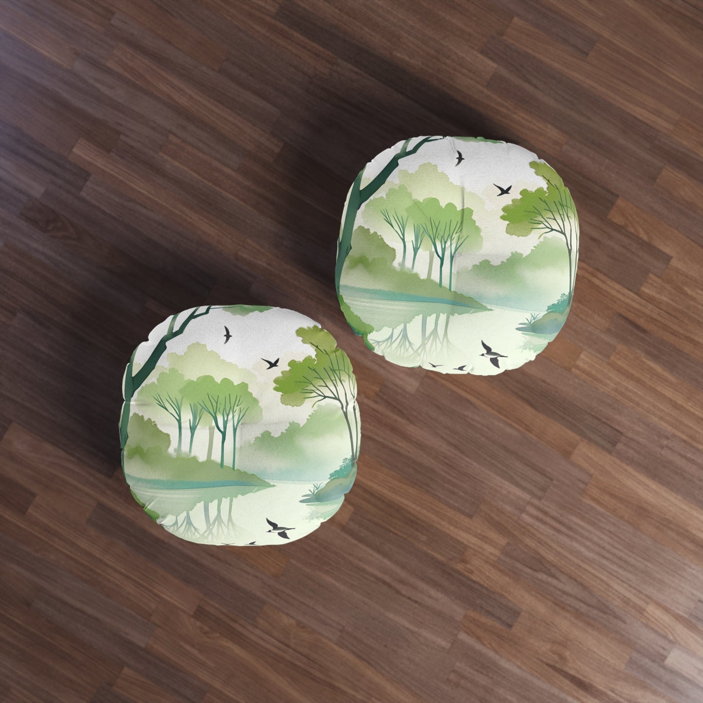 Tree Lake Tufted Floor Pillow