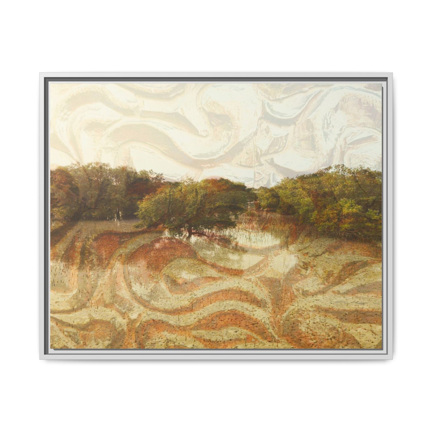 Serene Mangroves Framed Canvas Art