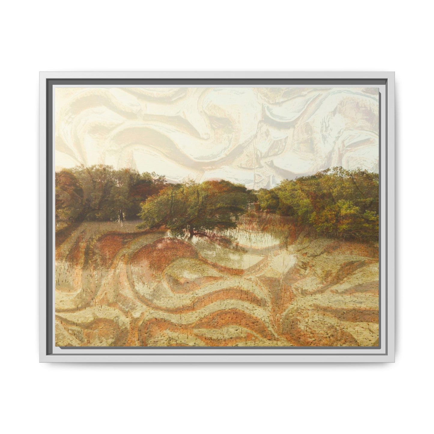 Serene Mangroves Framed Canvas Art