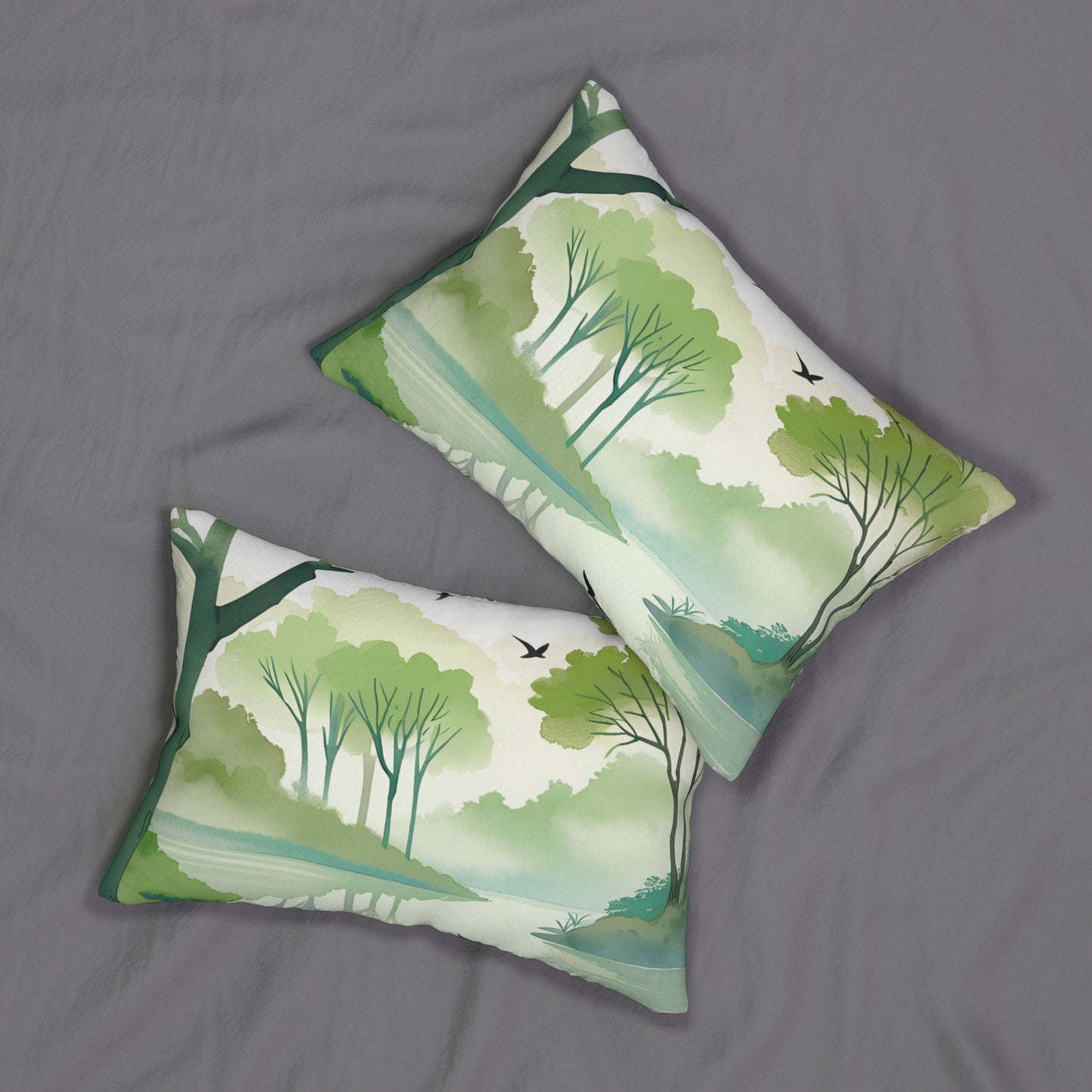 Tree Lake Lumbar Pillow