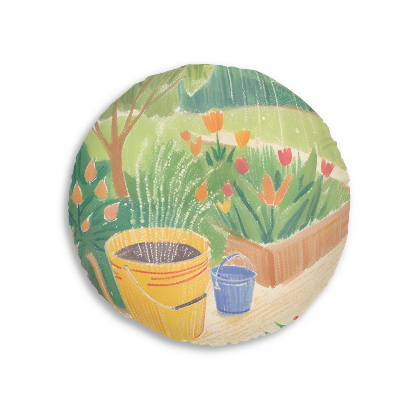 Rain Garden Tufted Floor Pillow