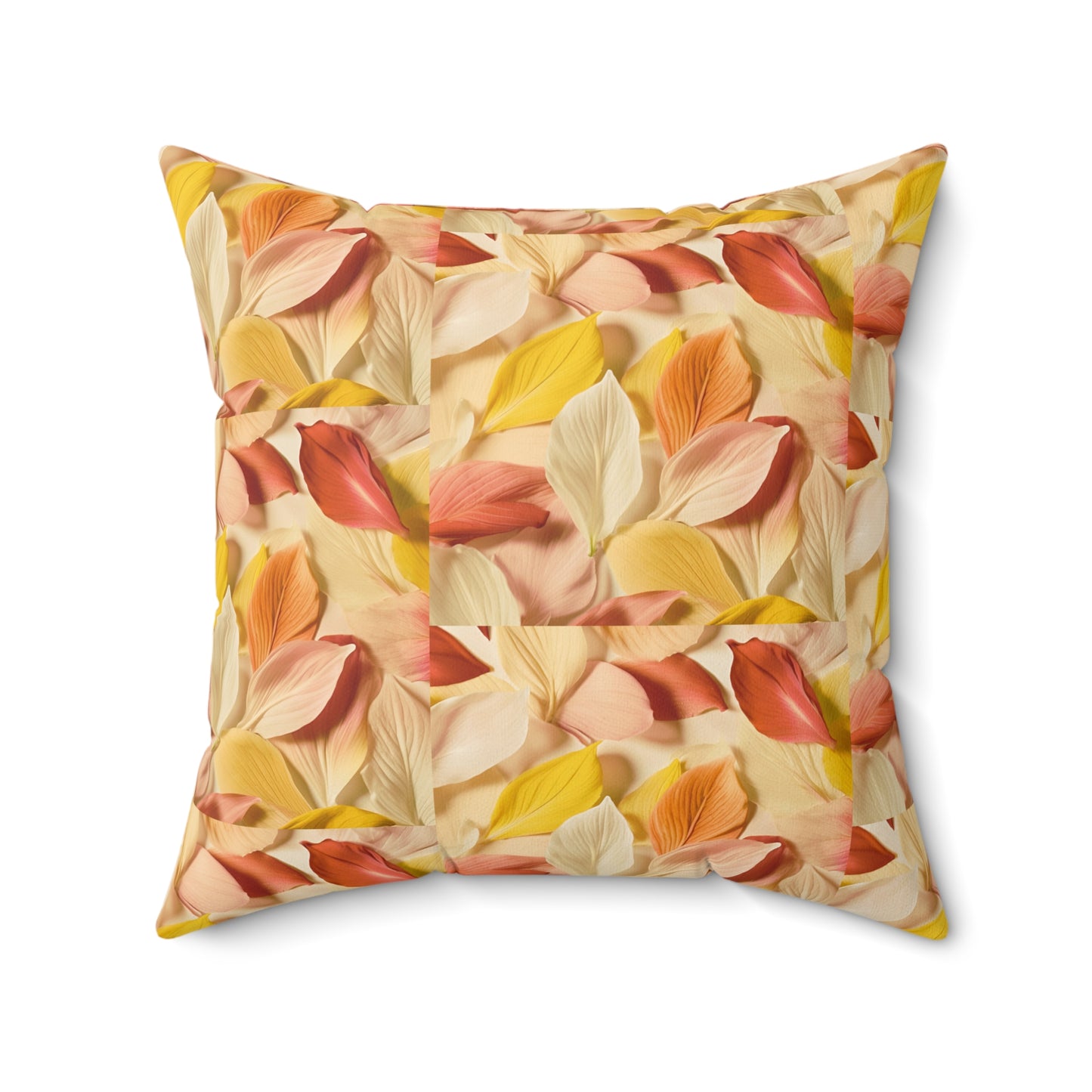 Textured Petals Faux Suede Square Pillow