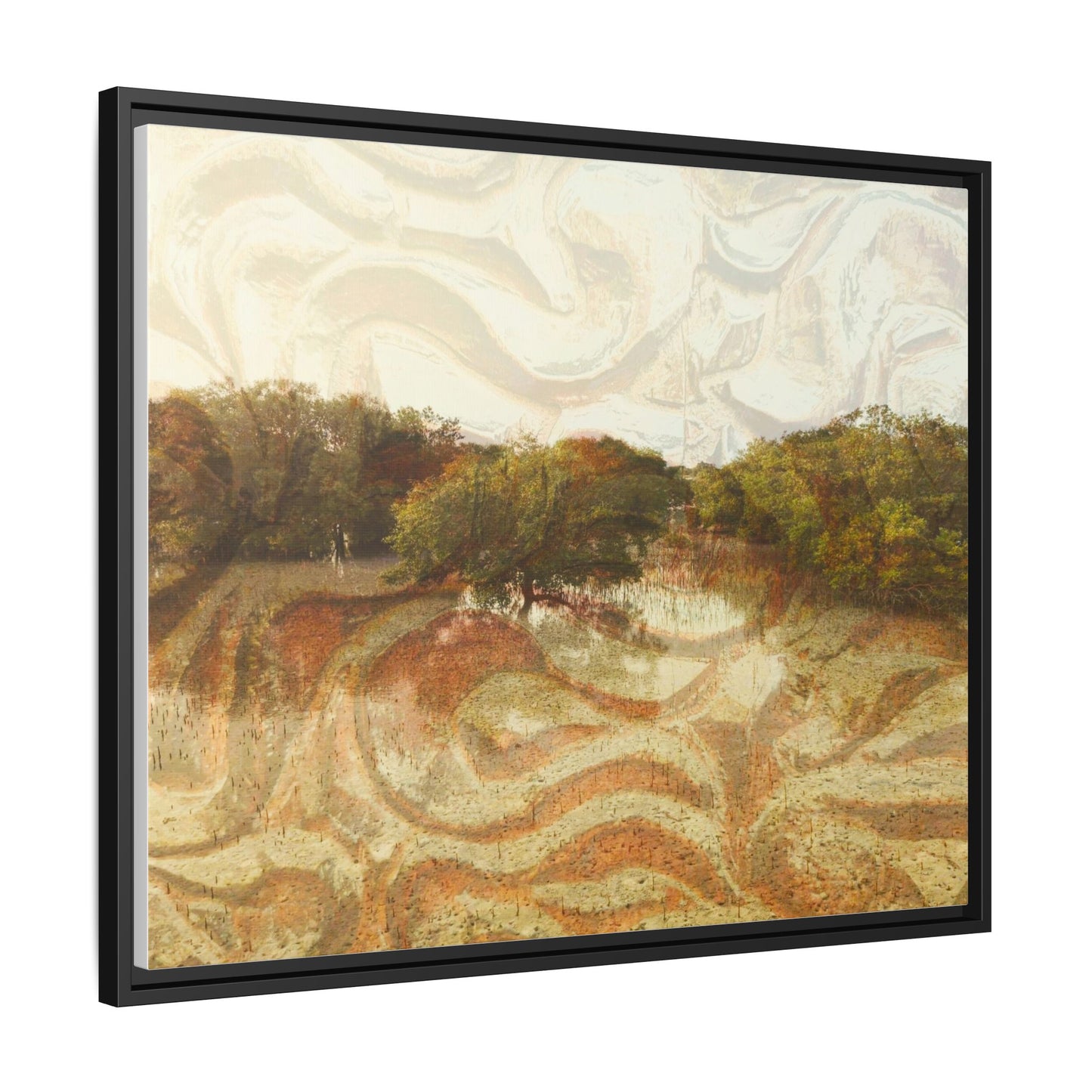 Serene Mangroves Framed Canvas Art
