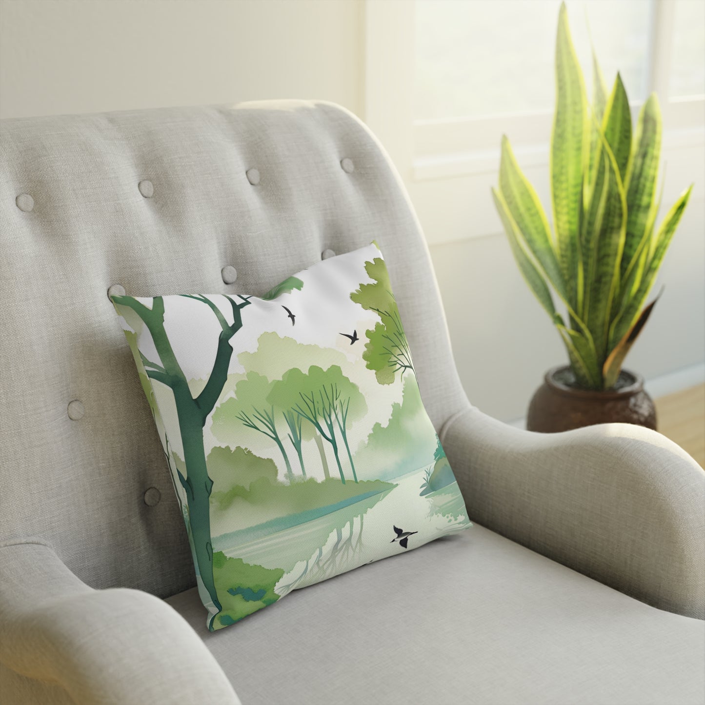 Tree Lake Eco-Friendly Pillow