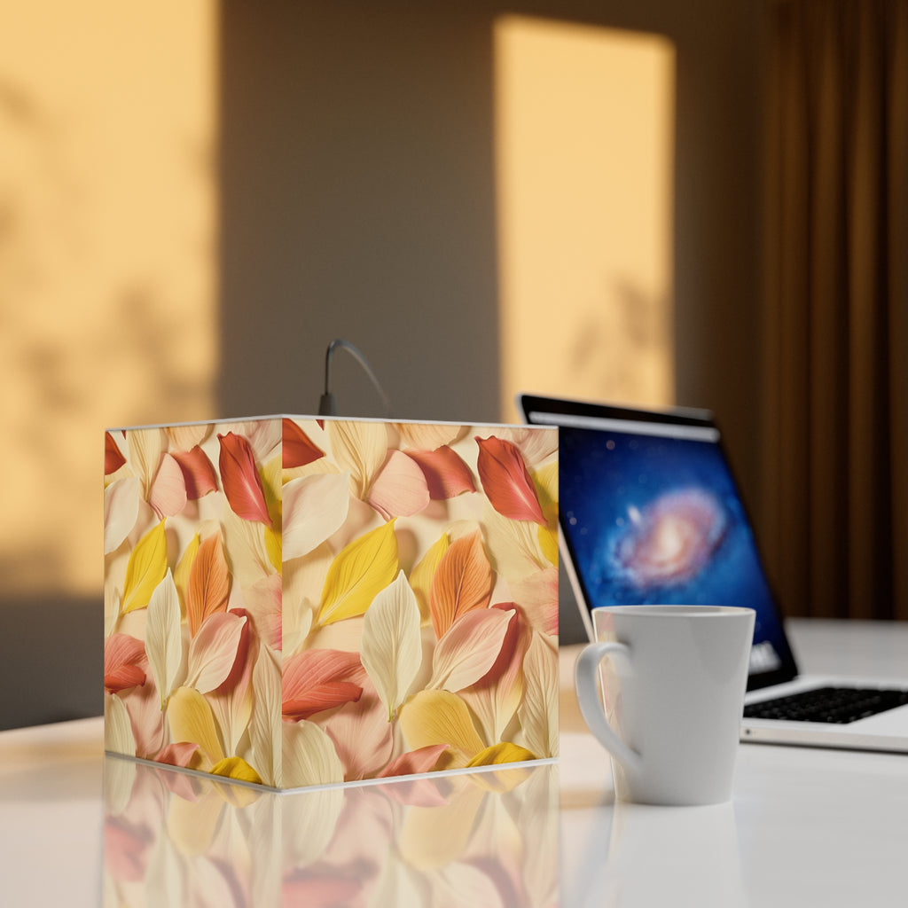 Textured Petals Light Cube Lamp Box