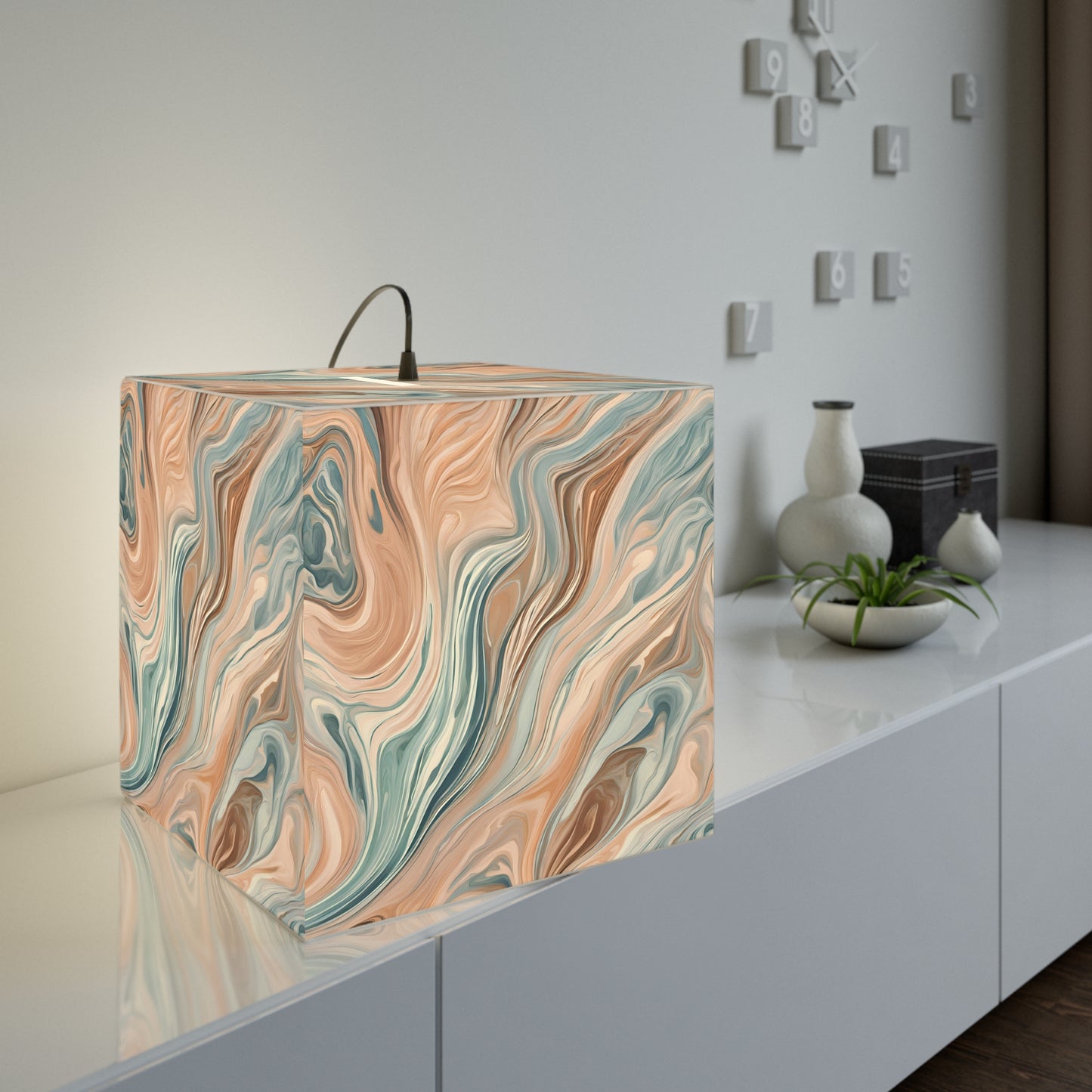 Mocha Elegance Light Cube Lamp
