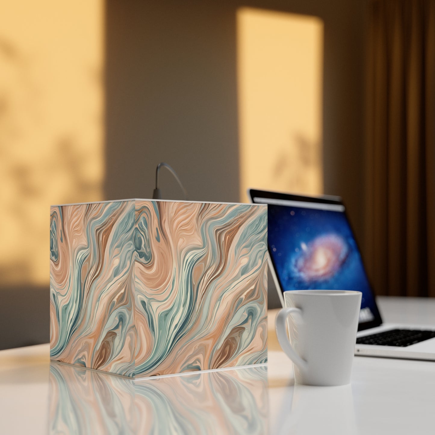 Mocha Elegance Light Cube Lamp