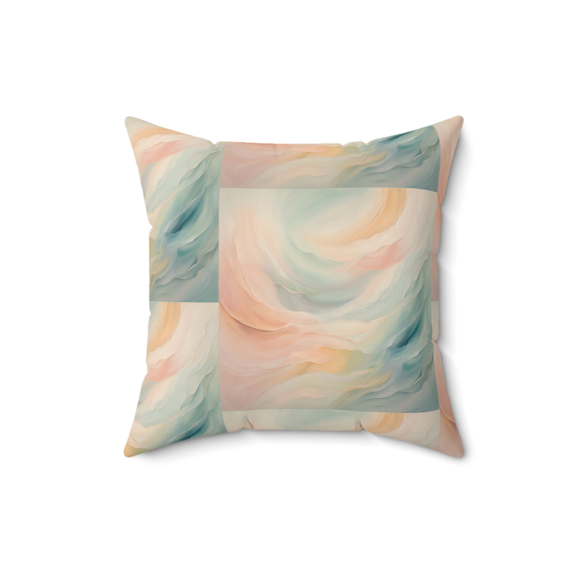 Ethereal Waves Faux Suede Square Pillow