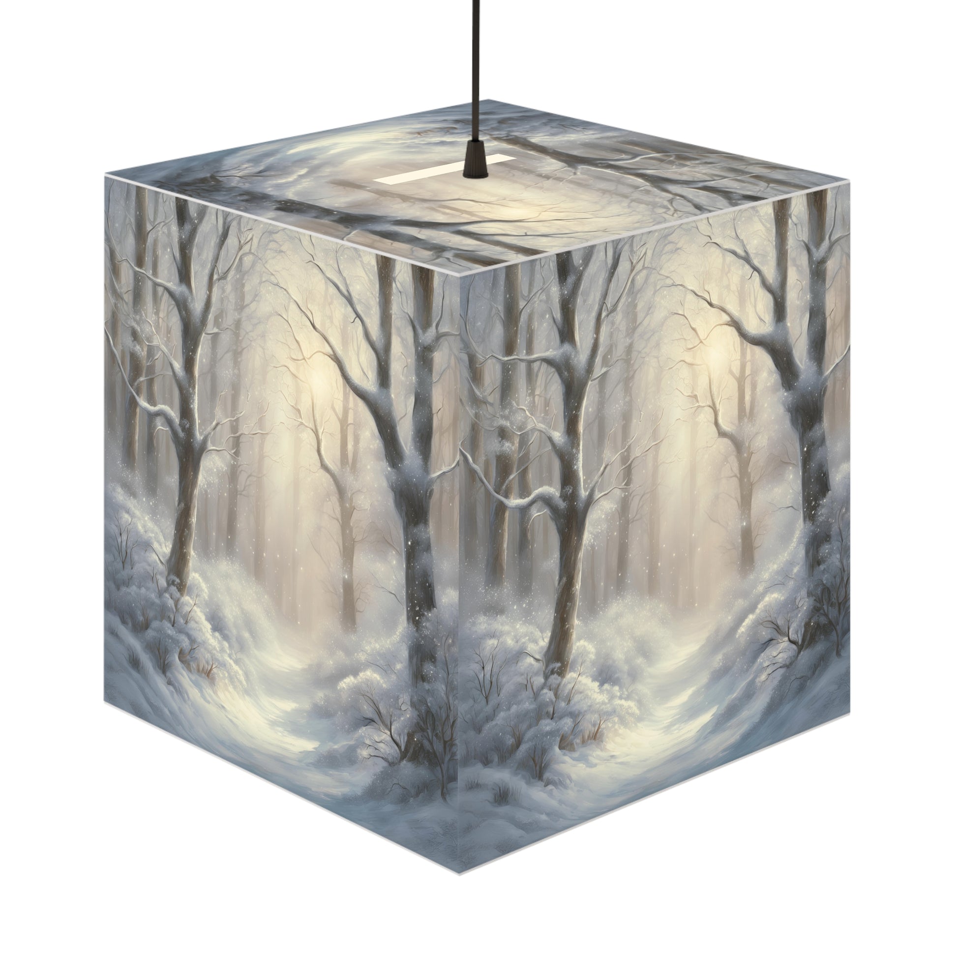 Winter Woodland Light Cube Lamp