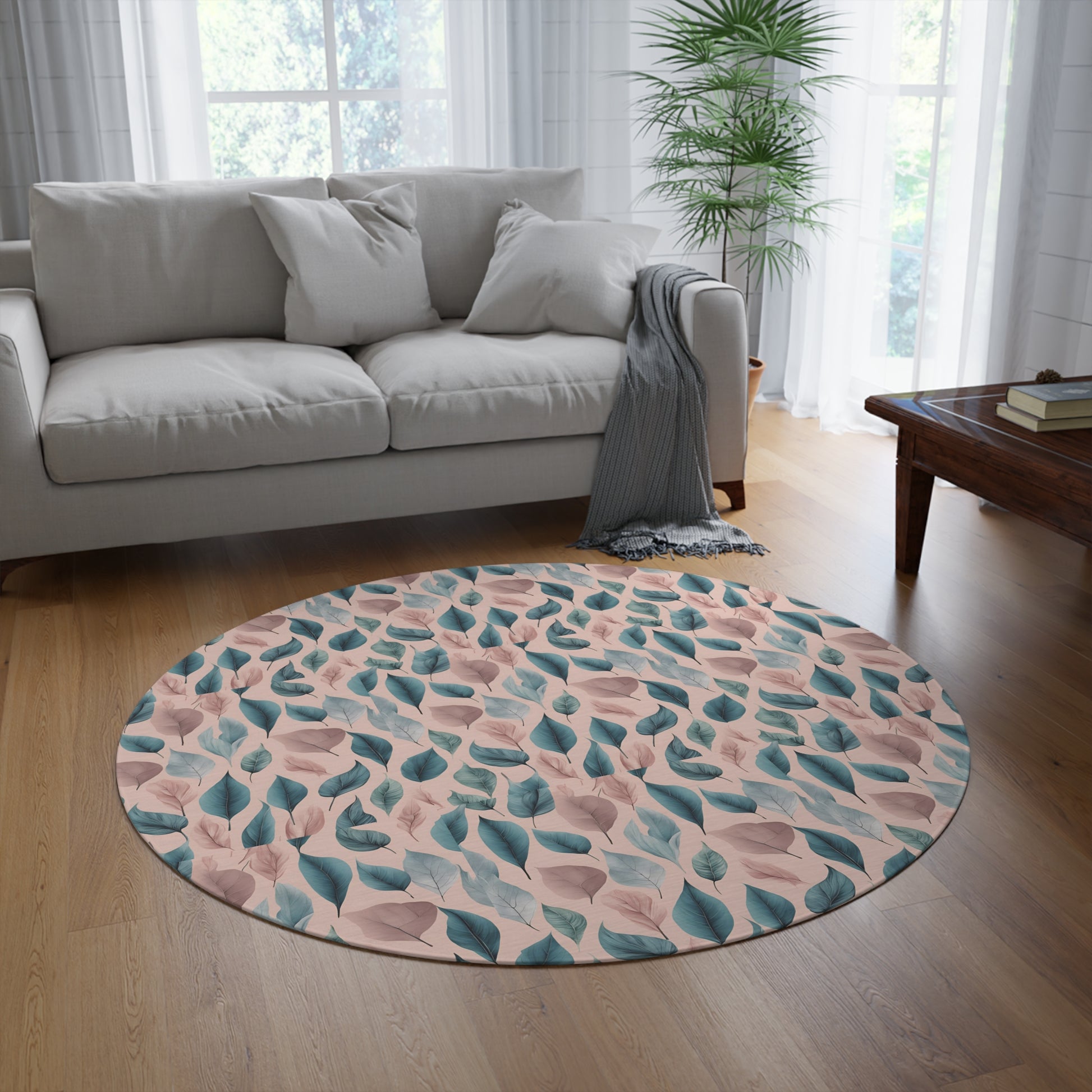 Verdant Blossom Round Rug