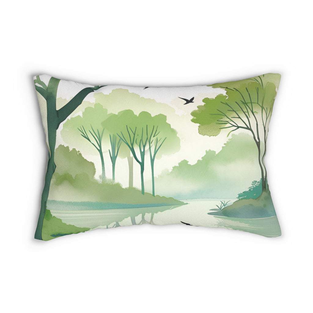 Tree Lake Lumbar Pillow