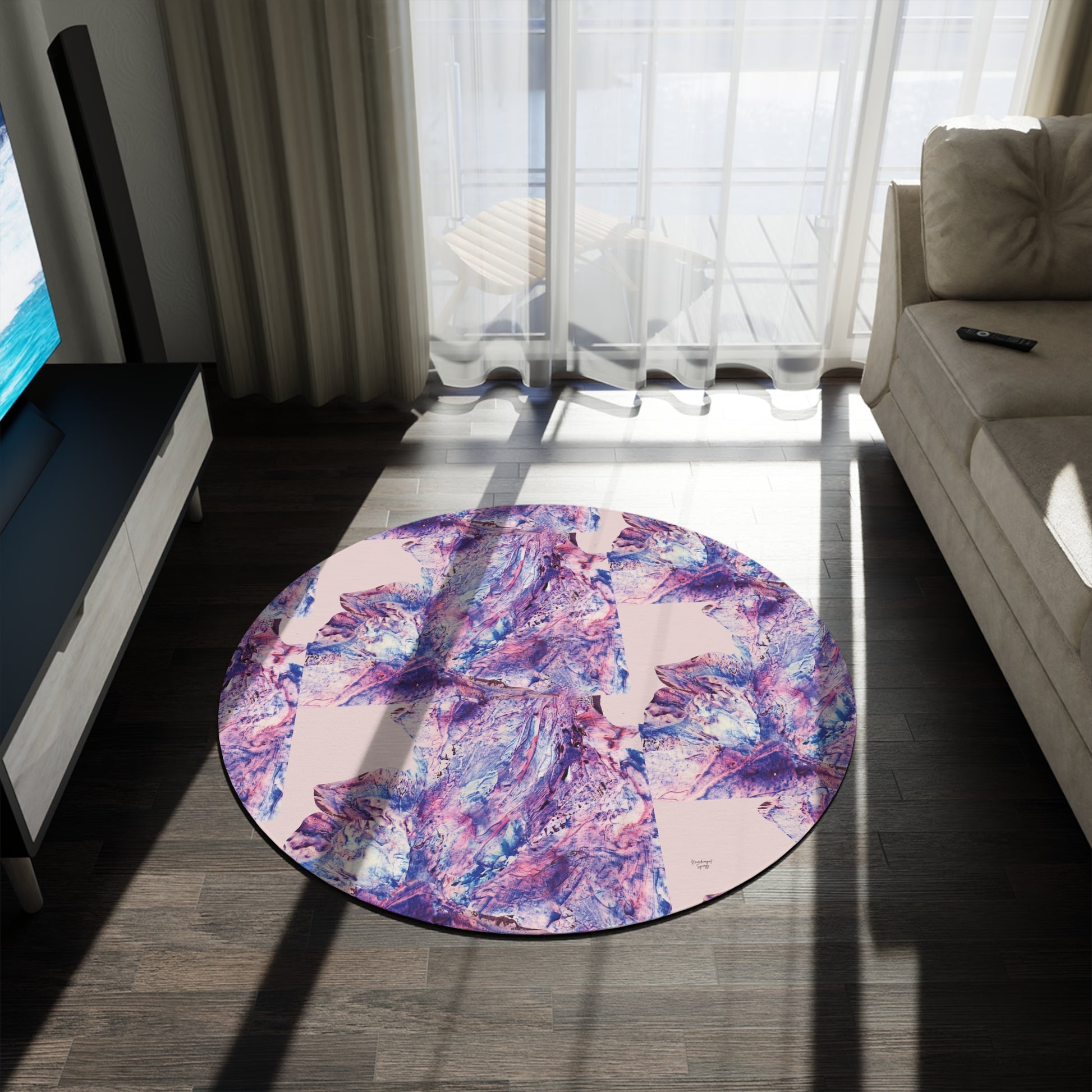 Butterfly by Lu Meng Round Rug