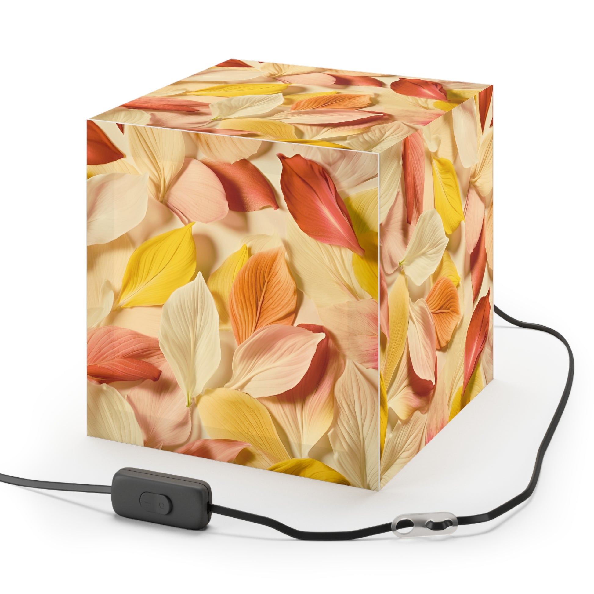 Textured Petals Light Cube Lamp Box