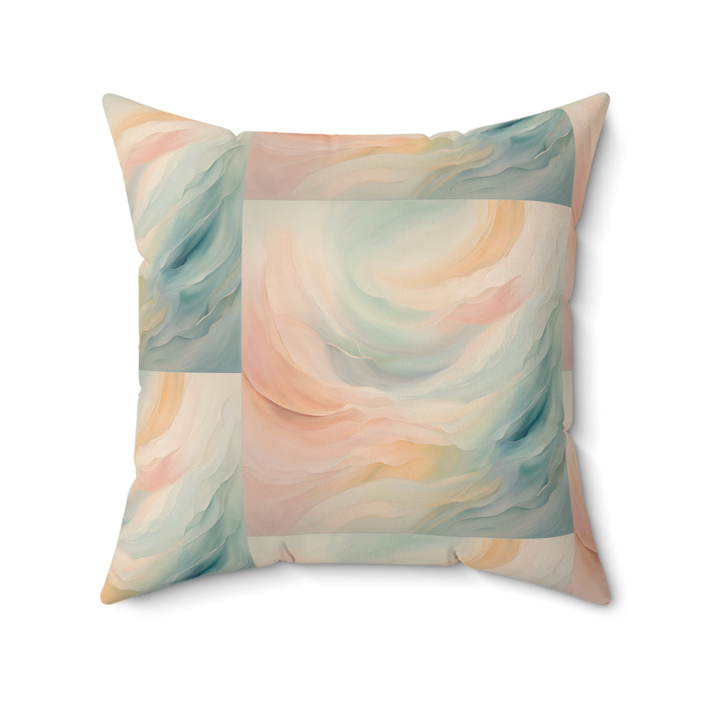 Ethereal Waves Faux Suede Square Pillow