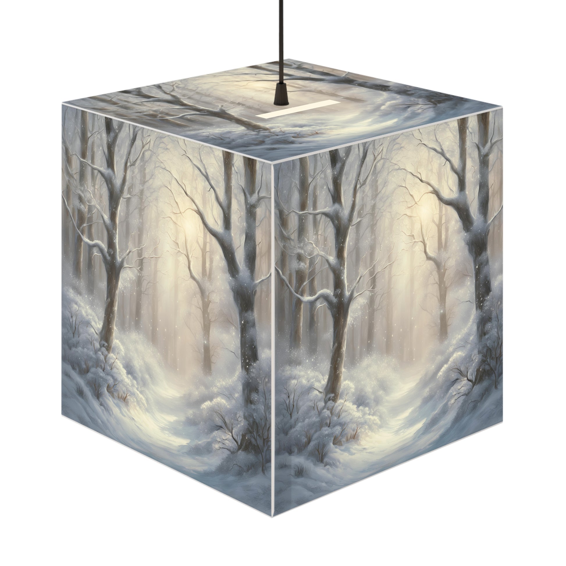 Winter Woodland Light Cube Lamp