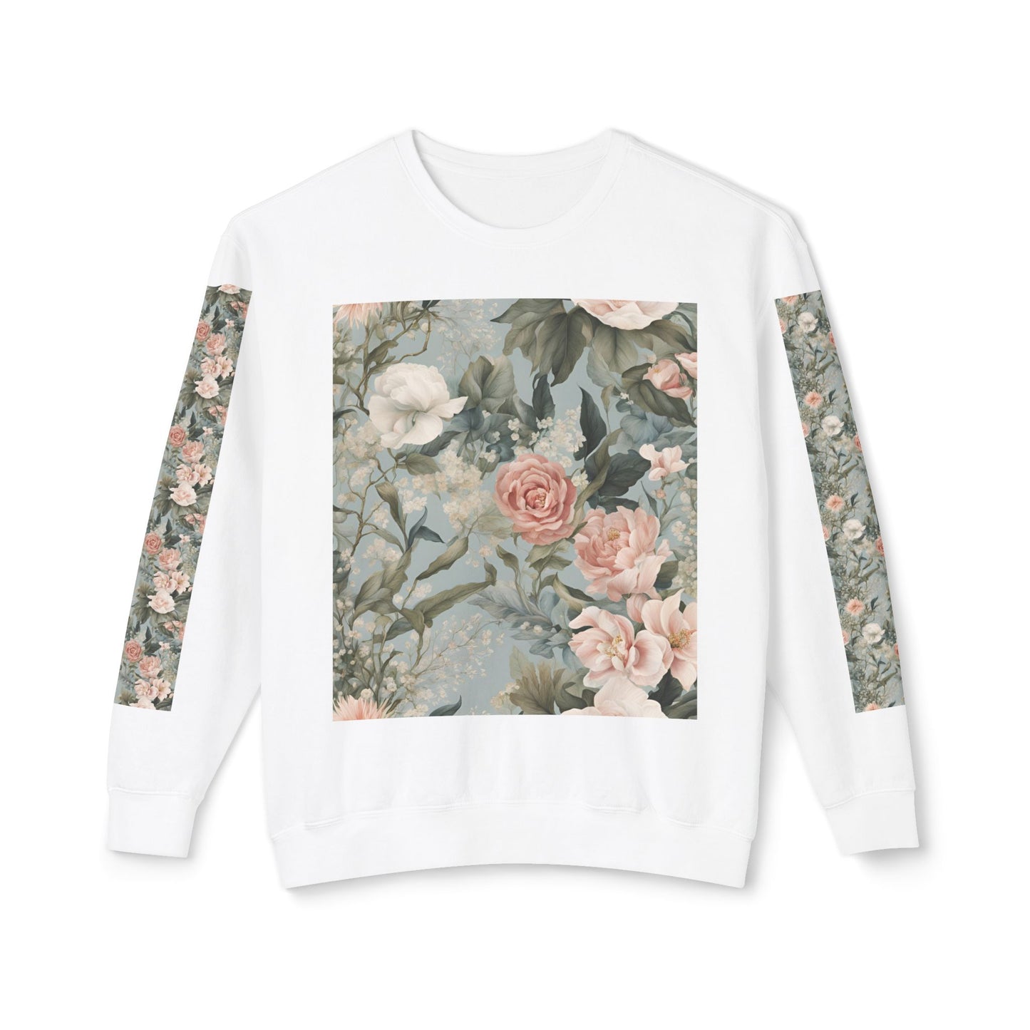 Floral Cotton Lightweight Crewneck Sweatshirt